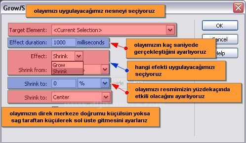 Dreamweaver Behaviors Kullanarak Bir Resim Üzerindeki Map İle Belirlediğiniz Alanlara Fare Gelince O Alanla İlgili Daha Büyültülmüş Bir Resmi Ekrana