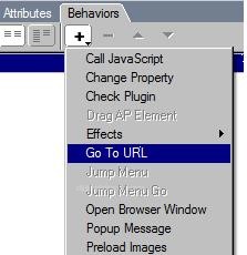 Go To Url, Jump Menu, Jump Menu Go, Open Browser Window, Preload Images