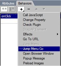 Go To Url, Jump Menu, Jump Menu Go, Open Browser Window, Preload Images