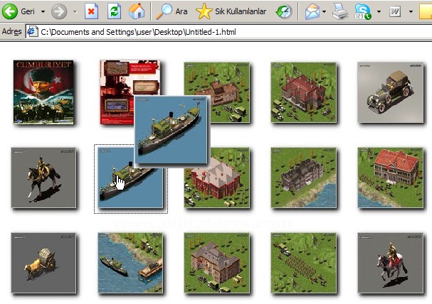 Dreamweaver Behaviors kullanarak ufak resmi mouse üzerine geldiğinde aynı pencerede büyütmek