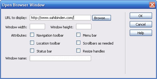 Go To Url, Jump Menu, Jump Menu Go, Open Browser Window, Popup Message, Preload Images