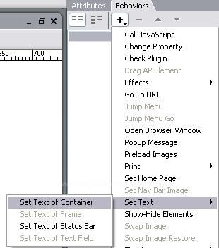 Set Nav Bar Image, Set Text, Show Hide Image, Swap Image, Swap Image Restore