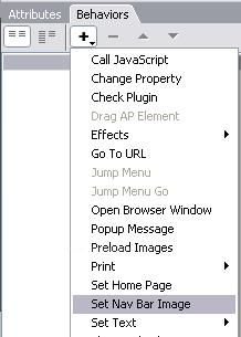 Set Nav Bar Image, Set Text, Show Hide Image, Swap Image, Swap Image Restore
