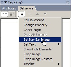 Set Nav Bar Image, Set Text, ShowHide Image, Swap Image, Swap Image Restore
