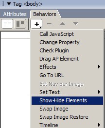 Set Nav Bar Image, Set Text, Showhide Image, Swap Image, Swap Image Restore