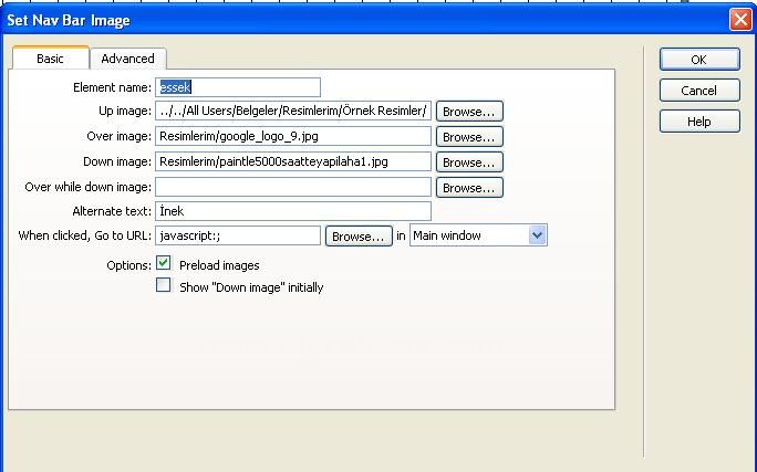 Set Nav Bar Image, Set Text, Show Hide Image, Swap Image, Swap Image Restore