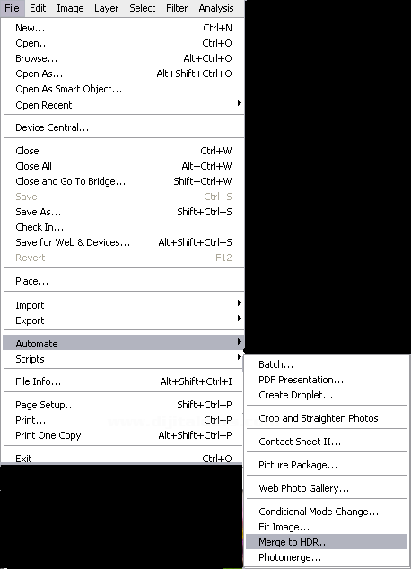 Contact Sheets, Picture Package, Conditional Mode Change, Fit Image, Merge To Hdr, Photomerge