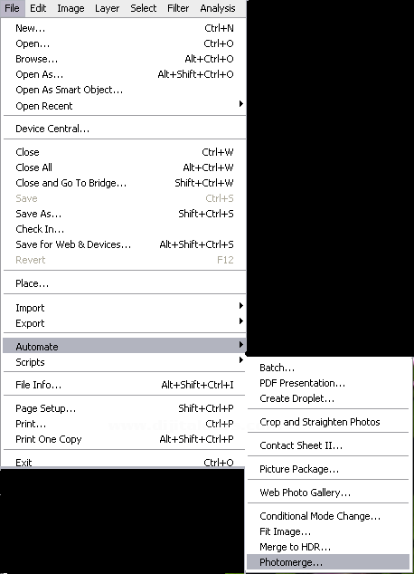 Contact Sheets, Picture Package, Conditional Mode Change, Fit Image, Merge To Hdr, Photomerge
