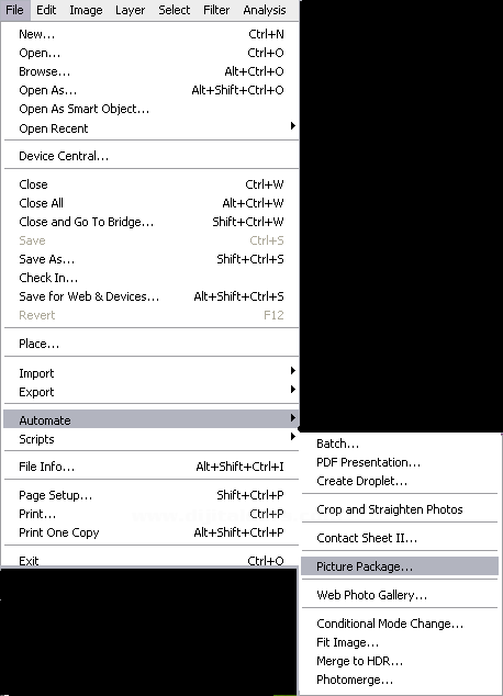 Contact Sheets, Picture Package, Conditional Mode Change, Fit Image, Merge To Hdr, Photomerge