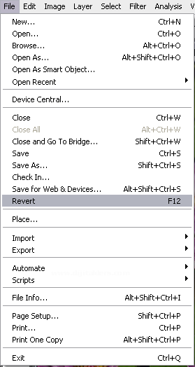 Open As Smart Object, Revert, Place