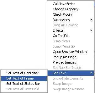 Set Nav Bar Image, Set Text, Showhide Elements, Swap Image, Swap Image Restore