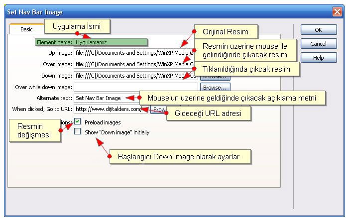 Set nav bar ımage, set text, showhide elements, swap ımage, swap ımage restore