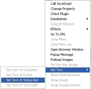 Set Nav Bar Image, Set Text, Showhide Elements, Swap Image, Swap Image Restore