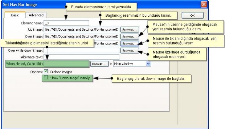 Set Nav Bar Image, Set Text, Show Hide Elements, Swap Image, Swap Image Restore