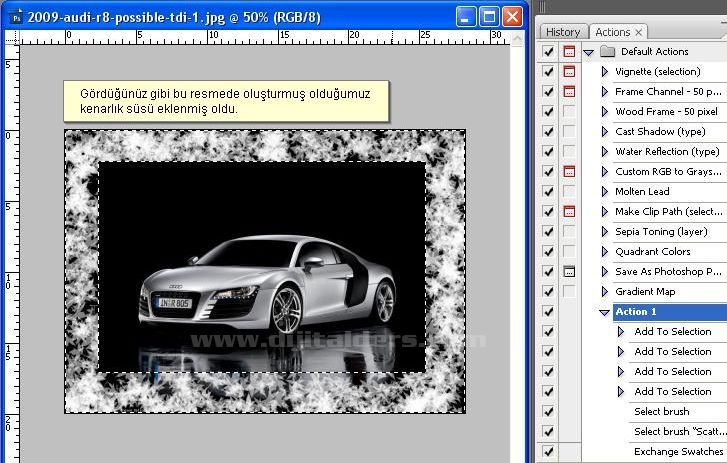 Actions Paneli, Actions Yüklemek, Actions Örneği