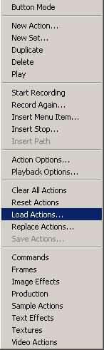Actions Paneli, Actions Yüklemek, Actions Örneği
