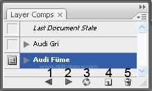 Histogram, Info, Layer Comps
