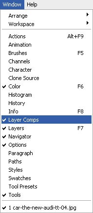 Histogram, Info, Layer Comps