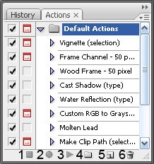 Actions Paneli, Actions Yüklemek, Actions Örneği