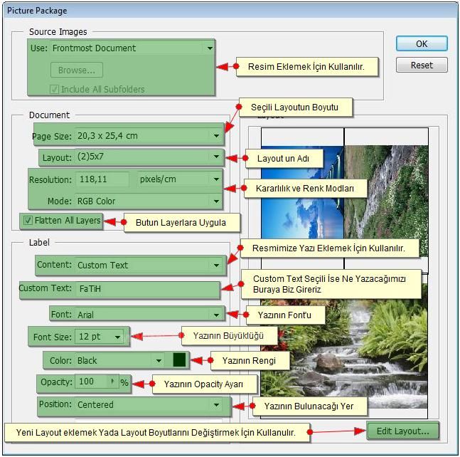 Automate menüsünden Picture Package