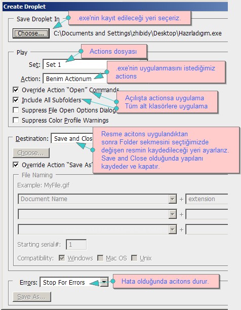 Automate Menüsü Create Droplet