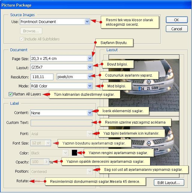 Automate Menüsünden Picture Package