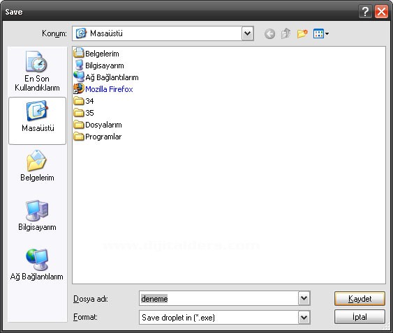 Automate menüsünden Create Droplet