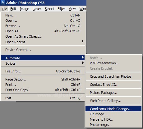 Automate Menüsü Conditional Mode Change, Fit Image