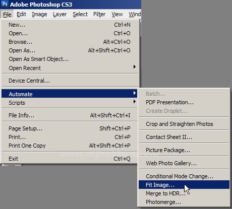 Automate Menüsü Conditional Mode Change, Fit Image
