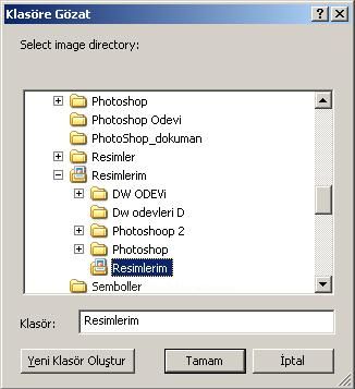 Automate menüsünden Contact Sheet