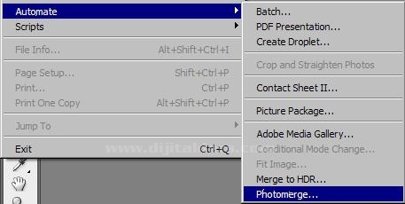 Automate menüsünden Photomerge