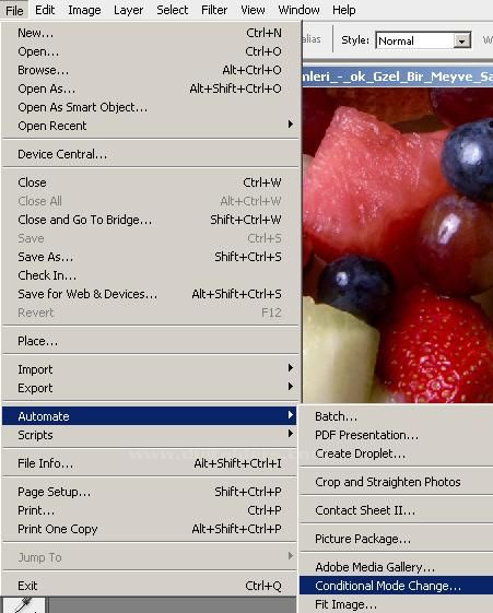 Automate menüsündenConditional Mode Change, Fit Image