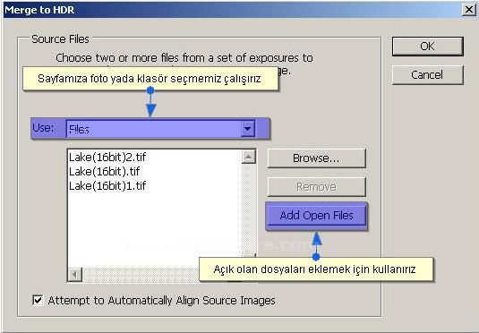 Automate Menüsünden Merge To Hdr
