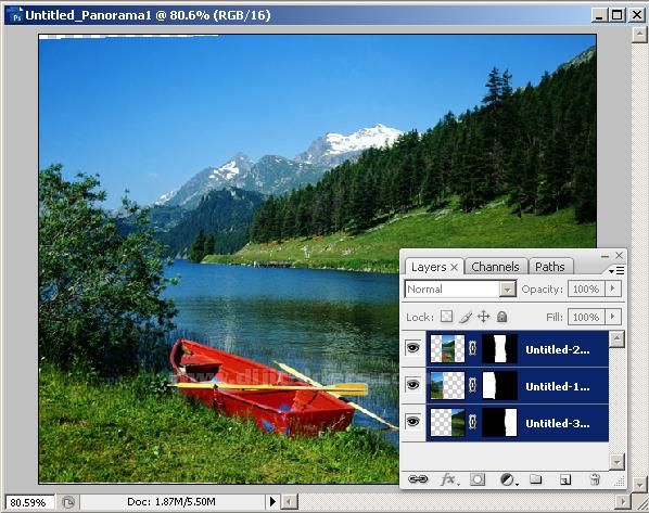 Automate Menüsünden Photomerge