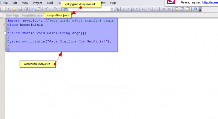 Java Classpath tanımlamaları, Consolda ilk program yazılması, derlenmesi, çalıştırılması Aynı uygulamanın Netbeansta yapılışı ve class, java ve jar dosyalarının gösterilmesi