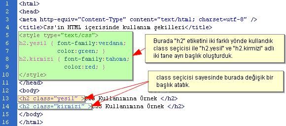 Cssin Html İçerisinde Kullanım Şekilleri, Puseduo Class Örnekleri