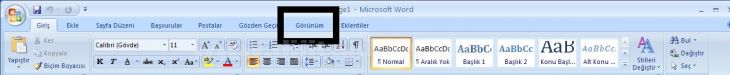 Winword 2007de Görünüm Sekmesindeki Pencere Bölümü Araçları