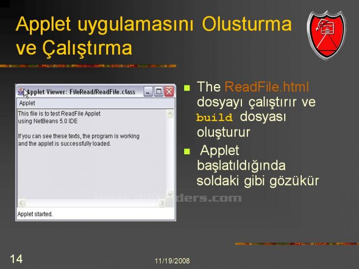 Java Netbeans I D E NetBeans IDEsi üzerinden Applet Çalıştırmak Konsol üzerinden derlenip çalıştırılabilen Appletlerin NetBeans IDEsi ile daha kolay çalıştırılması