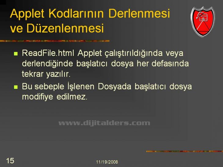 Java Netbeans I D E NetBeans IDEsi üzerinden Applet Çalıştırmak Konsol üzerinden derlenip çalıştırılabilen Appletlerin NetBeans IDEsi ile daha kolay çalıştırılması