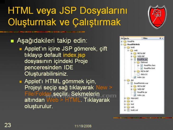 Java Netbeans I D E NetBeans IDEsi üzerinden Applet Çalıştırmak Konsol üzerinden derlenip çalıştırılabilen Appletlerin NetBeans IDEsi ile daha kolay çalıştırılması