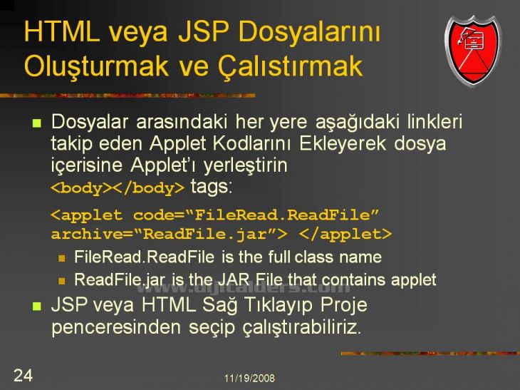Java Netbeans I D E NetBeans IDEsi üzerinden Applet Çalıştırmak Konsol üzerinden derlenip çalıştırılabilen Appletlerin NetBeans IDEsi ile daha kolay çalıştırılması