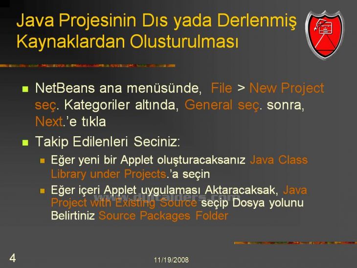 Java Netbeans I D E NetBeans IDEsi üzerinden Applet Çalıştırmak Konsol üzerinden derlenip çalıştırılabilen Appletlerin NetBeans IDEsi ile daha kolay çalıştırılması