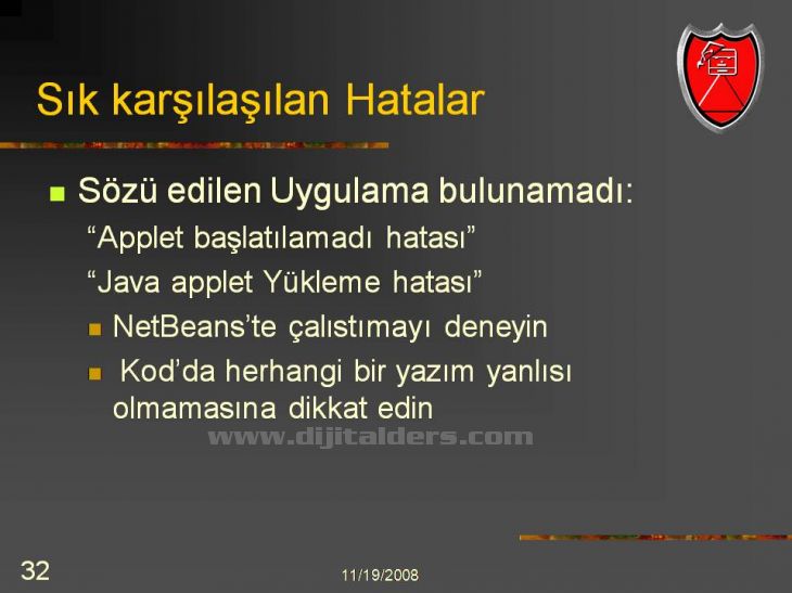 Java Netbeans I D E NetBeans IDEsi üzerinden Applet Çalıştırmak Konsol üzerinden derlenip çalıştırılabilen Appletlerin NetBeans IDEsi ile daha kolay çalıştırılması