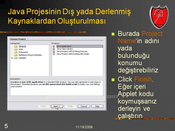 Java Netbeans I D E NetBeans IDEsi üzerinden Applet Çalıştırmak Konsol üzerinden derlenip çalıştırılabilen Appletlerin NetBeans IDEsi ile daha kolay çalıştırılması