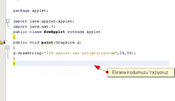 Konsolda Ve Netbeans Ta İlk Applet Kodunun Yazılması Ve Çalıştırılması, Appletviewerin Kullanılması