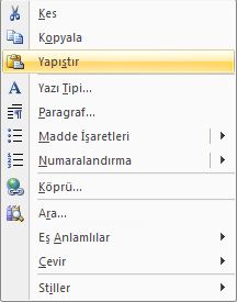 Winword 2007de Word İle Metin Seçme, Metin Kopyalama, Metin Taşıma, Metin Kesme, Geriye Alma Ve Yineleme İşlemleri Ve Kısayol Tuşları