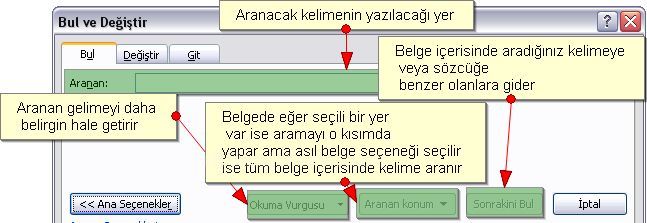 Winword 2007de Bul Ve Değiştir Anlatılması