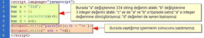 Değişken Tanımlamaları, Operatörler