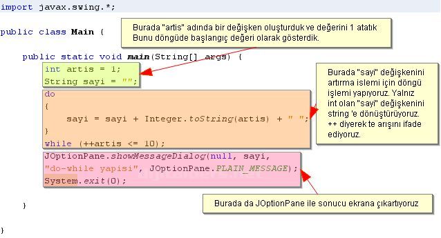 Do While, While, For Döngüleri, For-break;