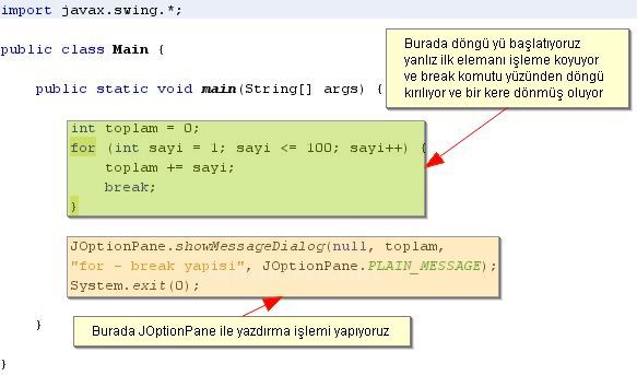 Do While, While, For Döngüleri, For-break;